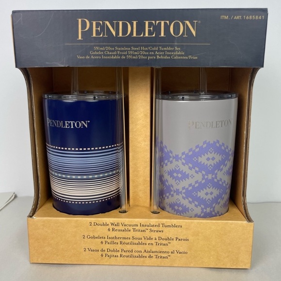 Pendleton 20oz Stainless Steel Hot/Cold Double Wall Insulated Tumbler Set - Picture 2 of 7